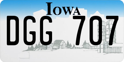 IA license plate DGG707