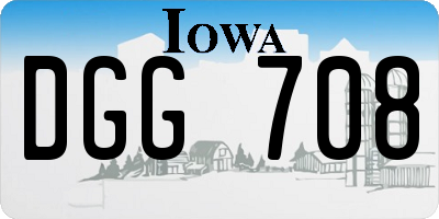 IA license plate DGG708