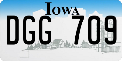 IA license plate DGG709