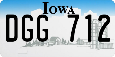 IA license plate DGG712