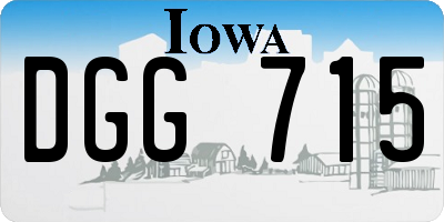 IA license plate DGG715