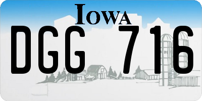 IA license plate DGG716