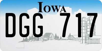 IA license plate DGG717