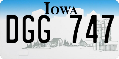 IA license plate DGG747