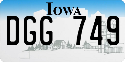 IA license plate DGG749
