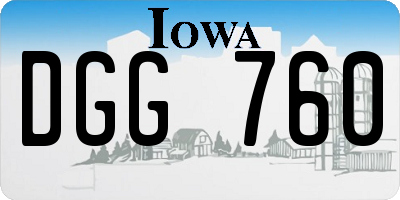 IA license plate DGG760
