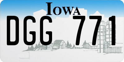 IA license plate DGG771