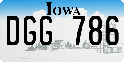 IA license plate DGG786