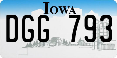 IA license plate DGG793