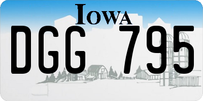 IA license plate DGG795