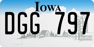 IA license plate DGG797