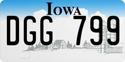 IA license plate DGG799
