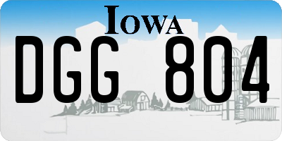 IA license plate DGG804