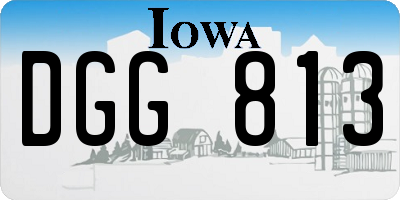 IA license plate DGG813
