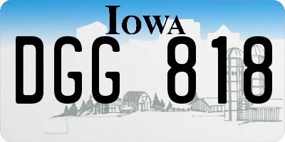 IA license plate DGG818