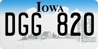 IA license plate DGG820