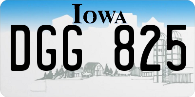 IA license plate DGG825