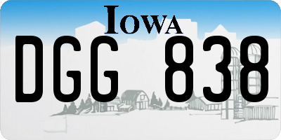 IA license plate DGG838