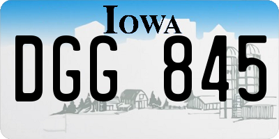 IA license plate DGG845