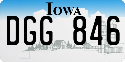 IA license plate DGG846