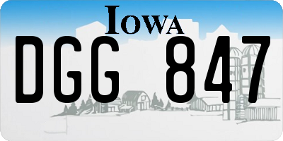 IA license plate DGG847