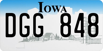 IA license plate DGG848