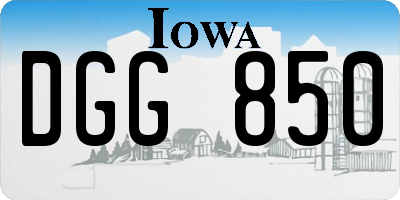 IA license plate DGG850