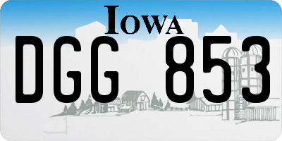 IA license plate DGG853