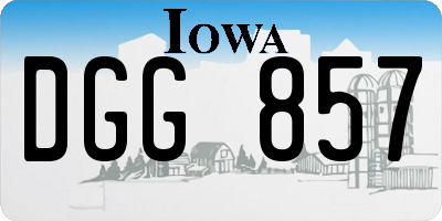 IA license plate DGG857