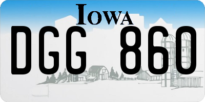 IA license plate DGG860
