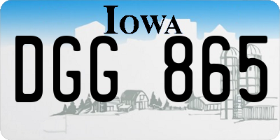 IA license plate DGG865