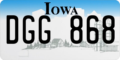 IA license plate DGG868