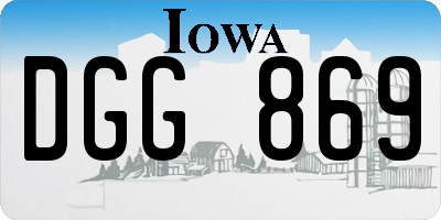 IA license plate DGG869