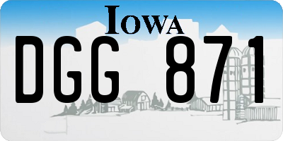 IA license plate DGG871