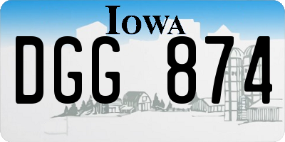 IA license plate DGG874