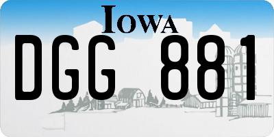IA license plate DGG881