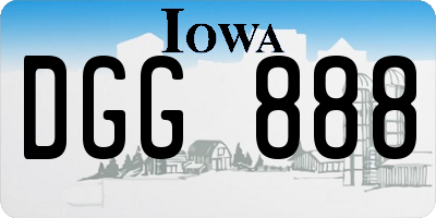 IA license plate DGG888