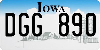 IA license plate DGG890