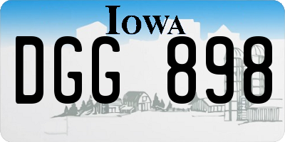 IA license plate DGG898