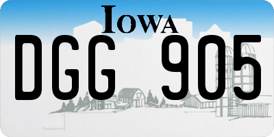 IA license plate DGG905