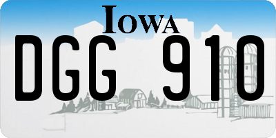 IA license plate DGG910