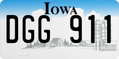 IA license plate DGG911