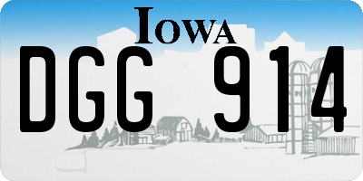IA license plate DGG914