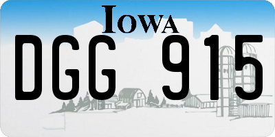 IA license plate DGG915