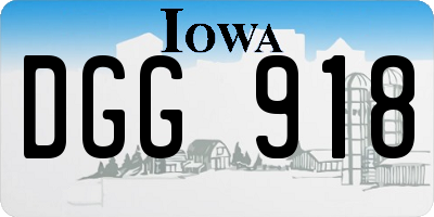 IA license plate DGG918