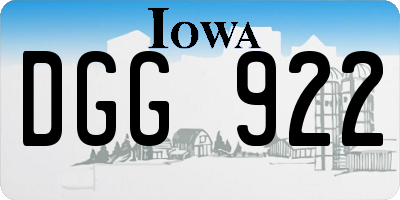 IA license plate DGG922