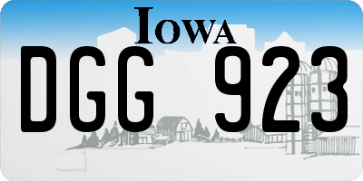 IA license plate DGG923