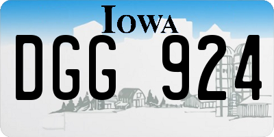 IA license plate DGG924
