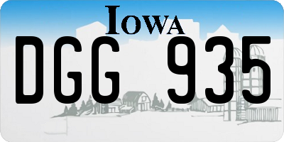 IA license plate DGG935