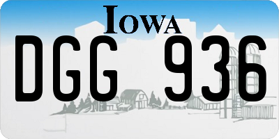 IA license plate DGG936